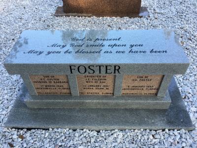 granite memorial bench with cremation niche